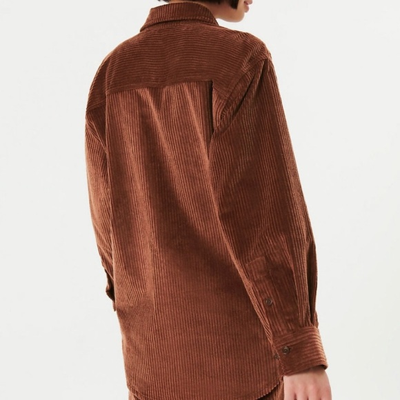 Aritzia Sunday Best Tilly Shirt Jacket Corduroy Oversized Brown Size 2 Boho Chic - Picture 5 of 13